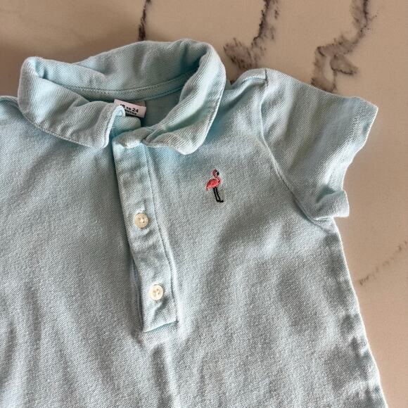 Janie and Jack Blue Flamingo Romper - 18-24 Months - Picture 2 of 6